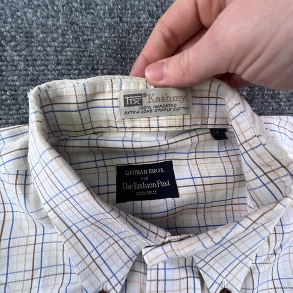 Gitman Bros Button Up Shirt White Fashion Post Louisville Large White Check - Picture 6 of 16